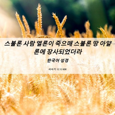 Picture 06 - 사사기 12:12 KOR - 스불론 사람 엘론이 죽으매 스불론 - Bible Verse Picture
