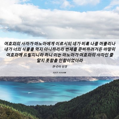 Picture 06 - 사사기 13:16 KOR - 여호와의 사자가 마노아에게 - Bible Verse Picture