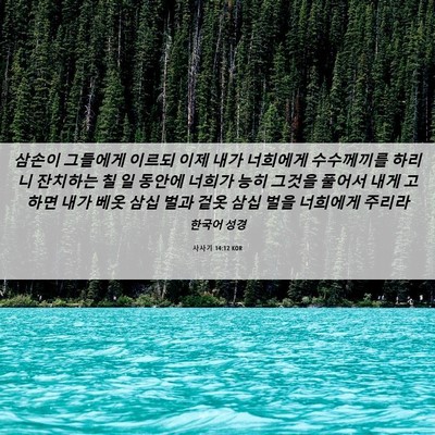 Picture 06 - 사사기 14:12 KOR - 삼손이 그들에게 이르되 이제 내가 - Bible Verse Picture