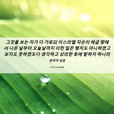 Picture 06 - 사사기 19:30 KOR - 그것을 보는 자가 다 가로되 - Bible Verse Picture