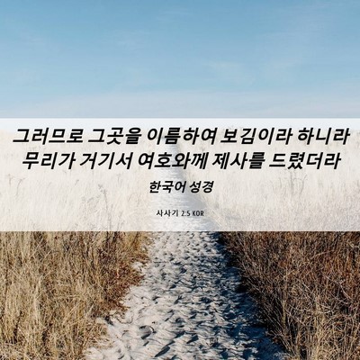 Picture 06 - 사사기 2:5 KOR - 그러므로 그곳을 이름하여 보김이라 - Bible Verse Picture