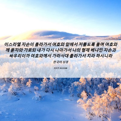 Picture 06 - 사사기 20:23 KOR - 이스라엘 자손이 올라가서 여호와 - Bible Verse Picture