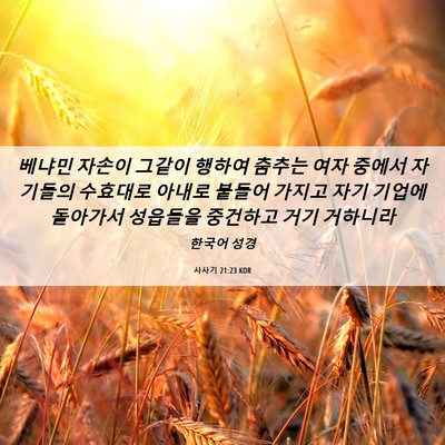 Picture 06 - 사사기 21:23 KOR - 베냐민 자손이 그같이 행하여 춤추는 - Bible Verse Picture
