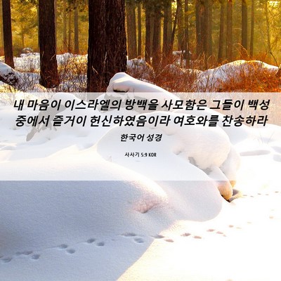 Picture 06 - 사사기 5:9 KOR - 내 마음이 이스라엘의 방백을 - Bible Verse Picture