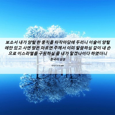 Picture 06 - 사사기 6:37 KOR - 보소서 내가 양털 한 뭉치를 - Bible Verse Picture