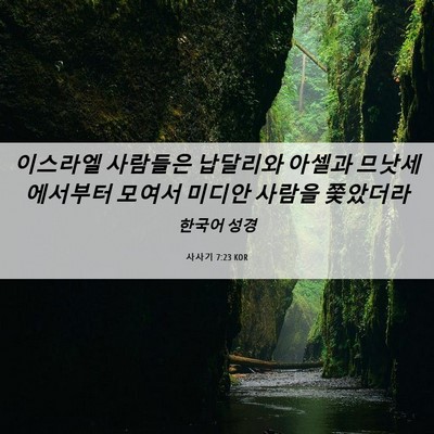 Picture 06 - 사사기 7:23 KOR - 이스라엘 사람들은 납달리와 아셀과 - Bible Verse Picture