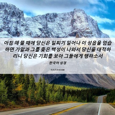 Picture 06 - 사사기 9:33 KOR - 아침 해 뜰 때에 당신은 일찌기 - Bible Verse Picture