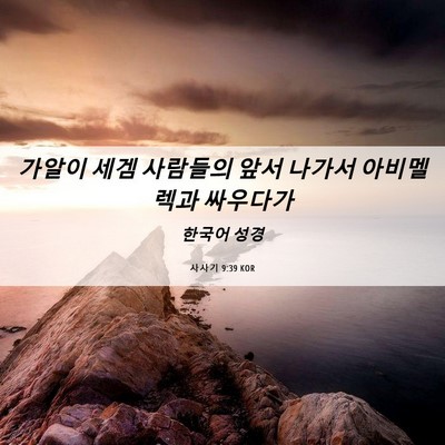 Picture 06 - 사사기 9:39 KOR - 가알이 세겜 사람들의 앞서 나가서 - Bible Verse Picture