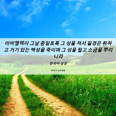 Picture 06 - 사사기 9:45 KOR - 아비멜렉이 그날 종일토록 그 성을 - Bible Verse Picture