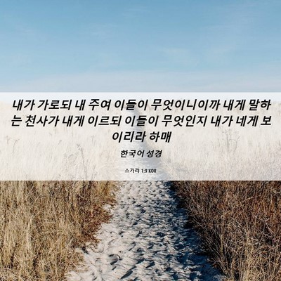 Picture 06 - 스가랴 1:9 KOR - 내가 가로되 내 주여 이들이 - Bible Verse Picture
