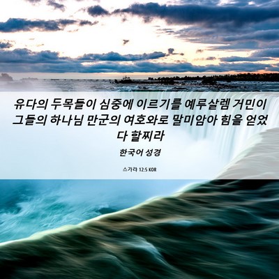 Picture 06 - 스가랴 12:5 KOR - 유다의 두목들이 심중에 이르기를 - Bible Verse Picture