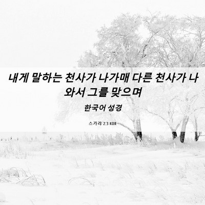 Picture 06 - 스가랴 2:3 KOR - 내게 말하는 천사가 나가매 다른 - Bible Verse Picture