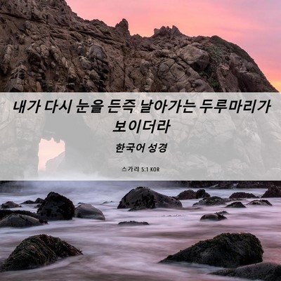 Picture 06 - 스가랴 5:1 KOR - 내가 다시 눈을 든즉 날아가는 - Bible Verse Picture