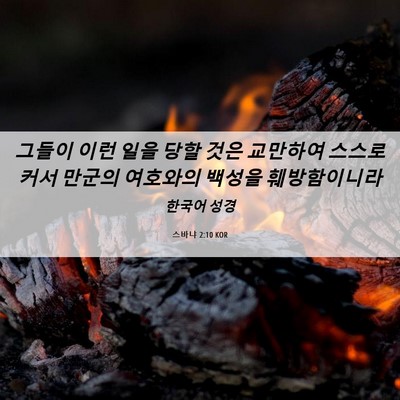 Picture 06 - 스바냐 2:10 KOR - 그들이 이런 일을 당할 것은 - Bible Verse Picture