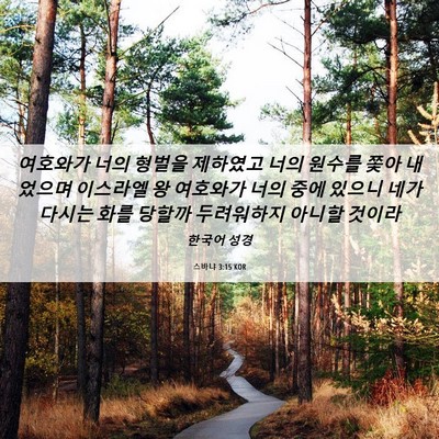 Picture 06 - 스바냐 3:15 KOR - 여호와가 너의 형벌을 제하였고 너의 - Bible Verse Picture