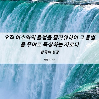 Picture 06 - 시편 1:2 KOR - 오직 여호와의 율법을 즐거워하여 그 - Bible Verse Picture