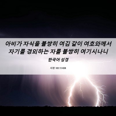 Picture 06 - 시편 103:13 KOR - 아비가 자식을 불쌍히 여김 같이 - Bible Verse Picture