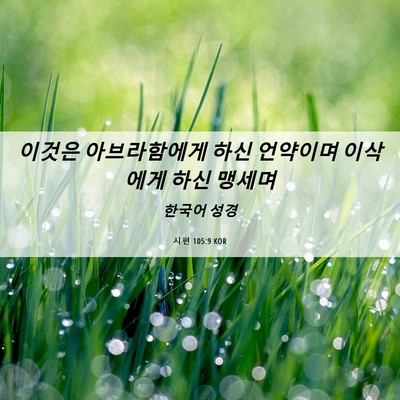 Picture 06 - 시편 105:9 KOR - 이것은 아브라함에게 하신 언약이며 - Bible Verse Picture