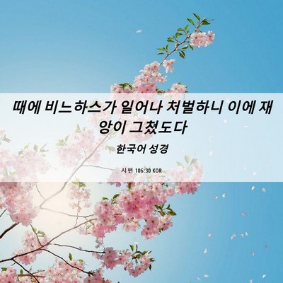Picture 06 - 시편 106:30 KOR - 때에 비느하스가 일어나 처벌하니 - Bible Verse Picture