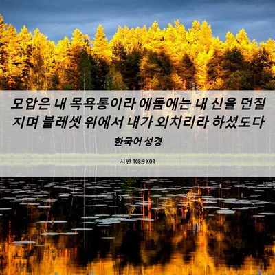 Picture 06 - 시편 108:9 KOR - 모압은 내 목욕통이라 에돔에는 내 - Bible Verse Picture