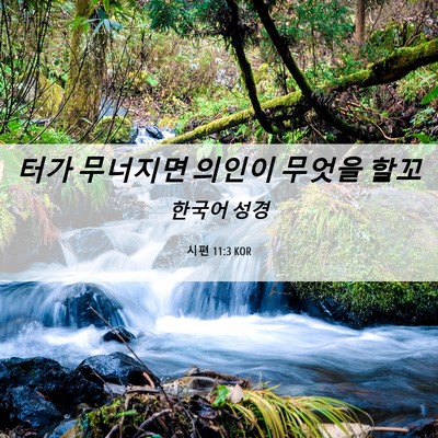 Picture 06 - 시편 11:3 KOR - 터가 무너지면 의인이 무엇을 - Bible Verse Picture