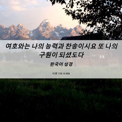 Picture 06 - 시편 118:14 KOR - 여호와는 나의 능력과 찬송이시요 또 - Bible Verse Picture
