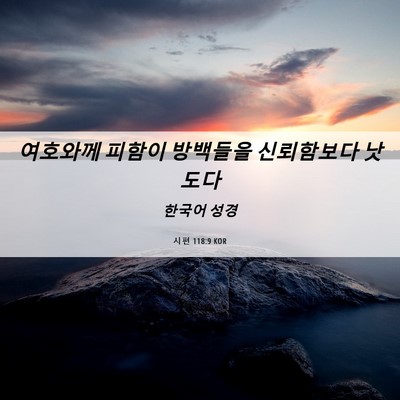 Picture 06 - 시편 118:9 KOR - 여호와께 피함이 방백들을 - Bible Verse Picture