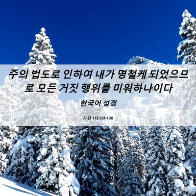 Picture 06 - 시편 119:104 KOR - 주의 법도로 인하여 내가 명철케 - Bible Verse Picture