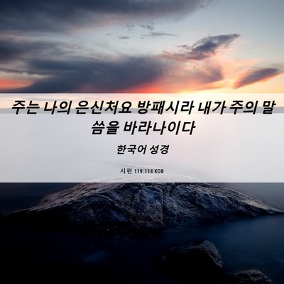 Picture 06 - 시편 119:114 KOR - 주는 나의 은신처요 방패시라 내가 - Bible Verse Picture