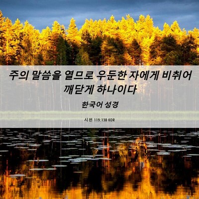 Picture 06 - 시편 119:130 KOR - 주의 말씀을 열므로 우둔한 자에게 - Bible Verse Picture
