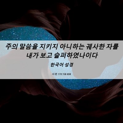 Picture 06 - 시편 119:158 KOR - 주의 말씀을 지키지 아니하는 궤사한 - Bible Verse Picture