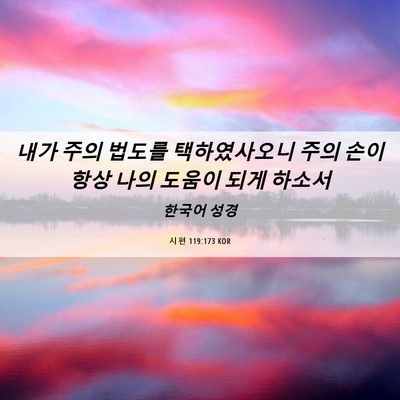 Picture 06 - 시편 119:173 KOR - 내가 주의 법도를 택하였사오니 주의 - Bible Verse Picture