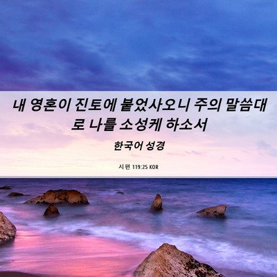 Picture 06 - 시편 119:25 KOR - 내 영혼이 진토에 붙었사오니 주의 - Bible Verse Picture