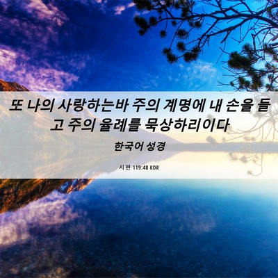 Picture 06 - 시편 119:48 KOR - 또 나의 사랑하는바 주의 계명에 내 - Bible Verse Picture