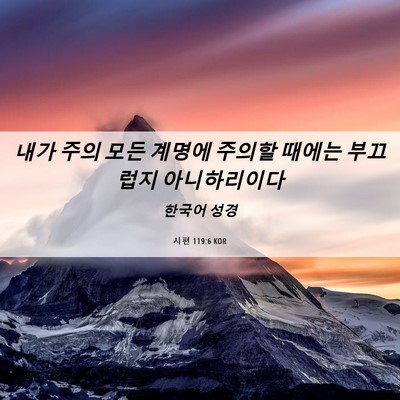 Picture 06 - 시편 119:6 KOR - 내가 주의 모든 계명에 주의할 - Bible Verse Picture