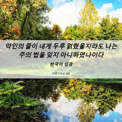 Picture 06 - 시편 119:61 KOR - 악인의 줄이 내게 두루 얽혔을지라도 - Bible Verse Picture