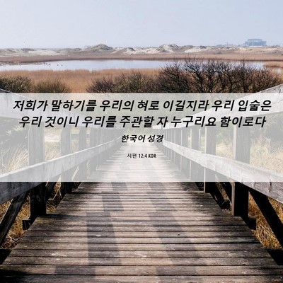 Picture 06 - 시편 12:4 KOR - 저희가 말하기를 우리의 혀로 - Bible Verse Picture