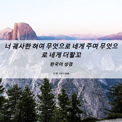 Picture 06 - 시편 120:3 KOR - 너 궤사한 혀여 무엇으로 네게 주며 - Bible Verse Picture