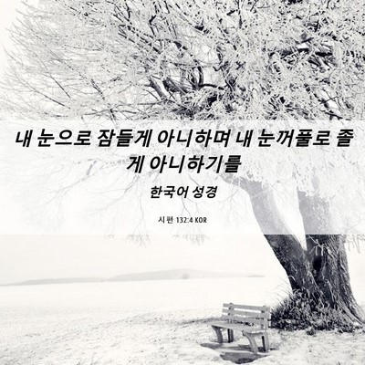 Picture 06 - 시편 132:4 KOR - 내 눈으로 잠들게 아니하며 내 - Bible Verse Picture