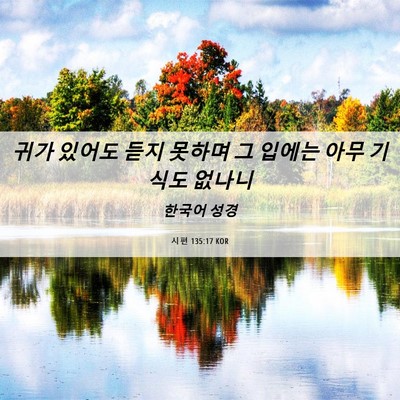 Picture 06 - 시편 135:17 KOR - 귀가 있어도 듣지 못하며 그 입에는 - Bible Verse Picture