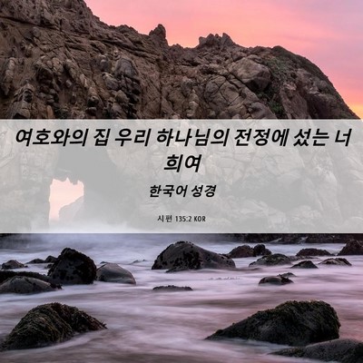 Picture 06 - 시편 135:2 KOR - 여호와의 집 우리 하나님의 전정에 - Bible Verse Picture
