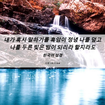 Picture 06 - 시편 139:11 KOR - 내가 혹시 말하기를 흑암이 정녕 - Bible Verse Picture