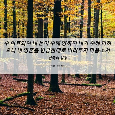 Picture 06 - 시편 141:8 KOR - 주 여호와여 내 눈이 주께 향하며 - Bible Verse Picture