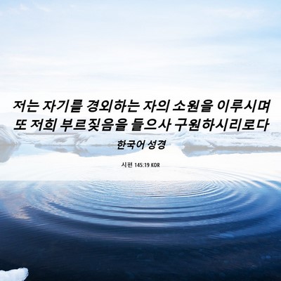 Picture 06 - 시편 145:19 KOR - 저는 자기를 경외하는 자의 소원을 - Bible Verse Picture