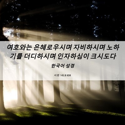 Picture 06 - 시편 145:8 KOR - 여호와는 은혜로우시며 자비하시며 - Bible Verse Picture