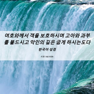 Picture 06 - 시편 146:9 KOR - 여호와께서 객을 보호하시며 고아와 - Bible Verse Picture