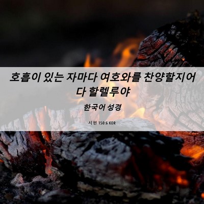 Picture 06 - 시편 150:6 KOR - 호흡이 있는 자마다 여호와를 - Bible Verse Picture
