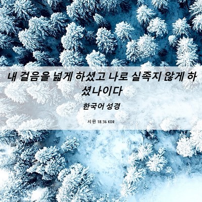 Picture 06 - 시편 18:36 KOR - 내 걸음을 넓게 하셨고 나로 실족지 - Bible Verse Picture