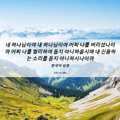 Picture 06 - 시편 22:1 KOR - 내 하나님이여 내 하나님이여 어찌 - Bible Verse Picture