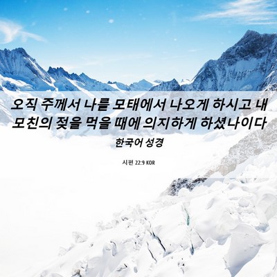 Picture 06 - 시편 22:9 KOR - 오직 주께서 나를 모태에서 나오게 - Bible Verse Picture